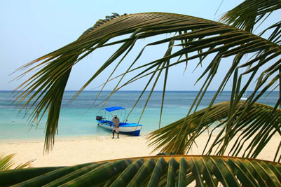 Roatan west bay tourist boat